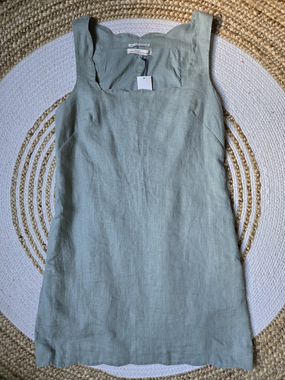 NWTAbercrombie & Fitch Sage Linen Mini Dress Cottagecore Minimalist Quiet Luxury